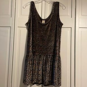 urban outfitters velvet burn out mini dress/tunic